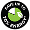 Save up to 70% energy*